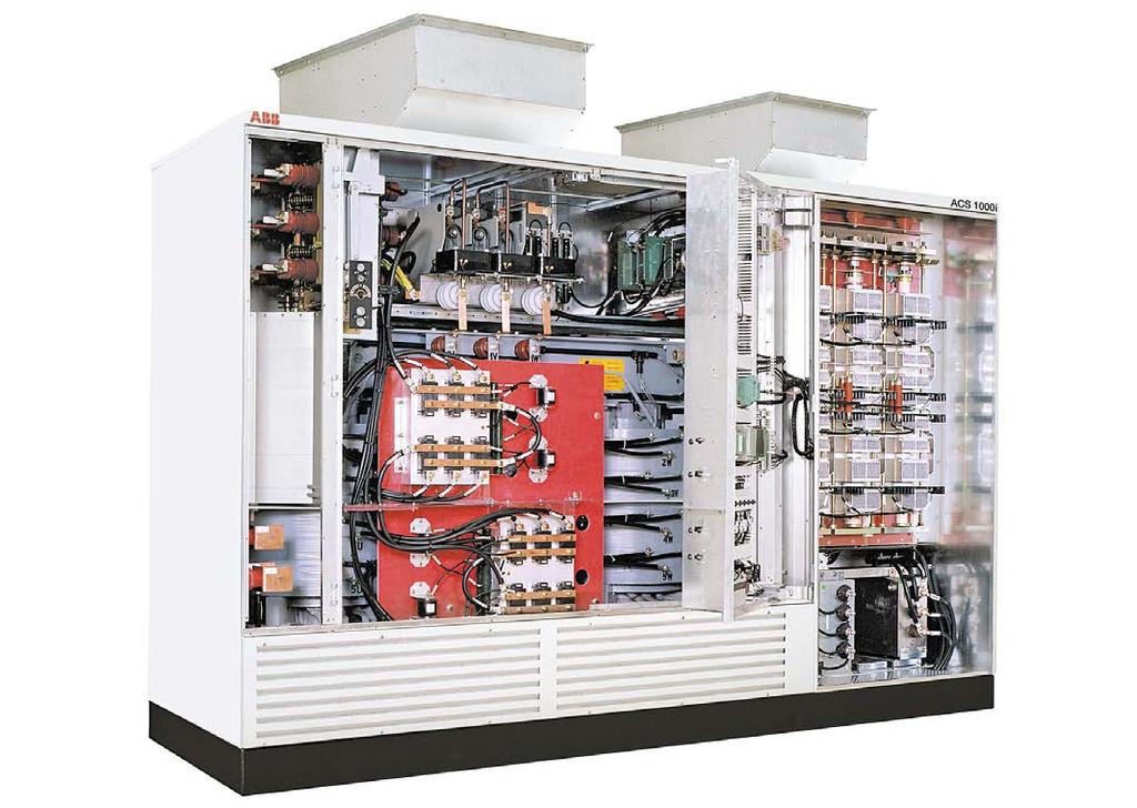 16 ABB MEDIUM VOLTAGE DRIVES, ACS1000 DRIVES, CATALOG ACS1000 air-cooled with integrated transformer Easy installation is possible with the ACS1000 with integrated transformer, simplifying the