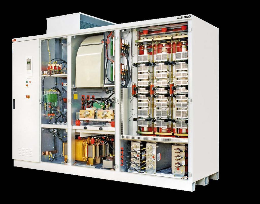 ABB MEDIUM VOLTAGE DRIVES, ACS1000 DRIVES, CATALOG 17 ACS1000 air-cooled with external transformer A small footprint and lower heat losses will reduce your space and ventilation requirements.