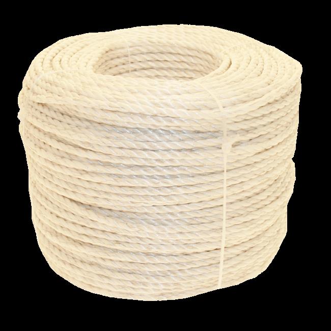 POLY ROPE Poly rope (horse rope), Ø7 mm Woven from polyethylene fibres with 3 stainless Ø0.20 mm wires and 3 nickel plated Ø0.25 mm copper wires. Resistance: 0.