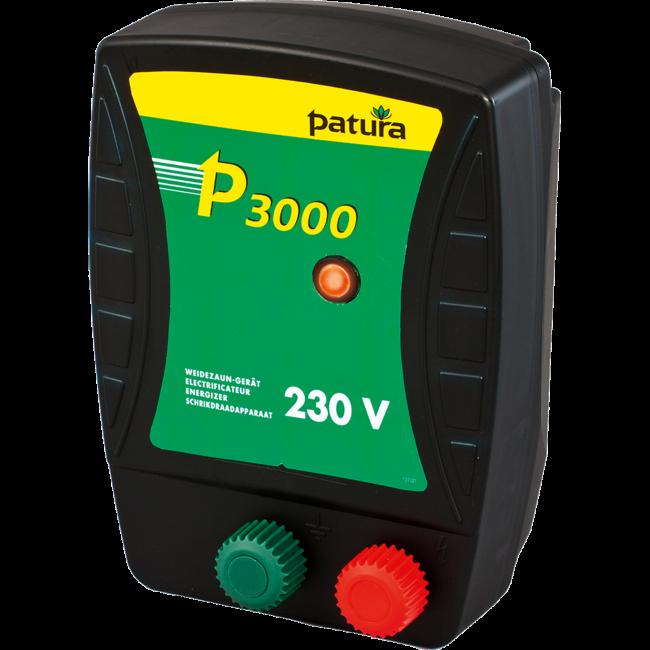 ENERGISERS 00-737 Patura energizer, P3000 Energizer with 230 V. P3000 is suitable for e.g. medium length fences with normal vegetation. Control lamp for function status. Suitable for e.g. cattle and horses.