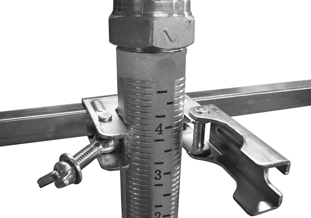Penetrate through the T-bar rail until the end bracket is seated fully against the T-bar rail, as shown above. DO NOT over-tighten the screws.