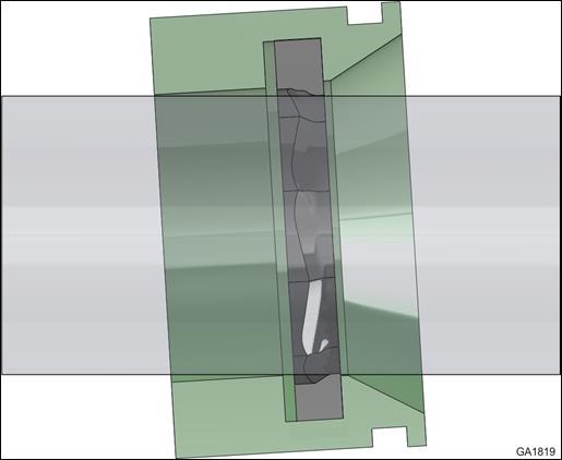 Integral journal bearings Chapter D15 Page 5 Figure 4 Short bearing length can cause undesirable seal skew This image, which uses exaggerated bearing clearance, shows how a short journal bearing