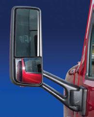 Large mirror surfaces with integrated convex mirrors provide excellent down-vehicle