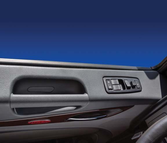 Luxury extends to the inside of the cab doors with soft-touch inserts, comfortable arm rest,