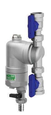 It is recommended that the dirt separator is installed between two isolating valves for