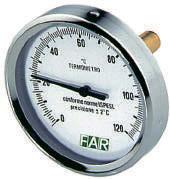 1,6 Temperature scale: 0 120 C Pressure scale: 0 4 bar Pressure scale: 0 10 bar Ø 50 mm pressure gauge.