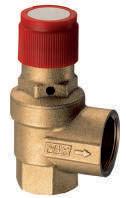1 SAFETY VALVES Brass safety valve for heating systems and domestic services. Set pressure: 1-1,5-2 - 2,5-3 - 3,5-4 - 5-6 - 7-8 - 10 bar Inlet: 1/2 male Outlet: 1/2-3/4 female Max.