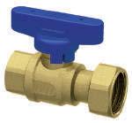 BRASS shut-off ball valve complete with swiveling nuts.