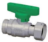 1 SHUT-OFF VALVES Chrome-plated shut-off ball valve complete with swiveling nuts.