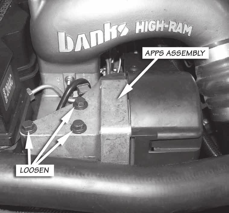 Enlarge the hole approximately 1 2 to allow the Banks Brake wiring harness to pass through. Be careful not to damage the vehicle harness. See Figure 5. 16.