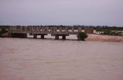 culvert is submerged (all rice fields are under water) 2.