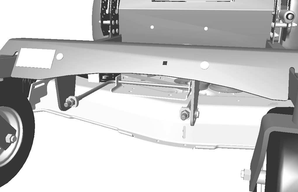 SERVIE MOWER bracket (G) and mower deck bracket (H). o not operate the machine without the mower deck: Machine may become unstable without the mower deck attached. Move machine only by hand.