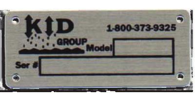 Identification Data The identification plate includes the model and serial number for your