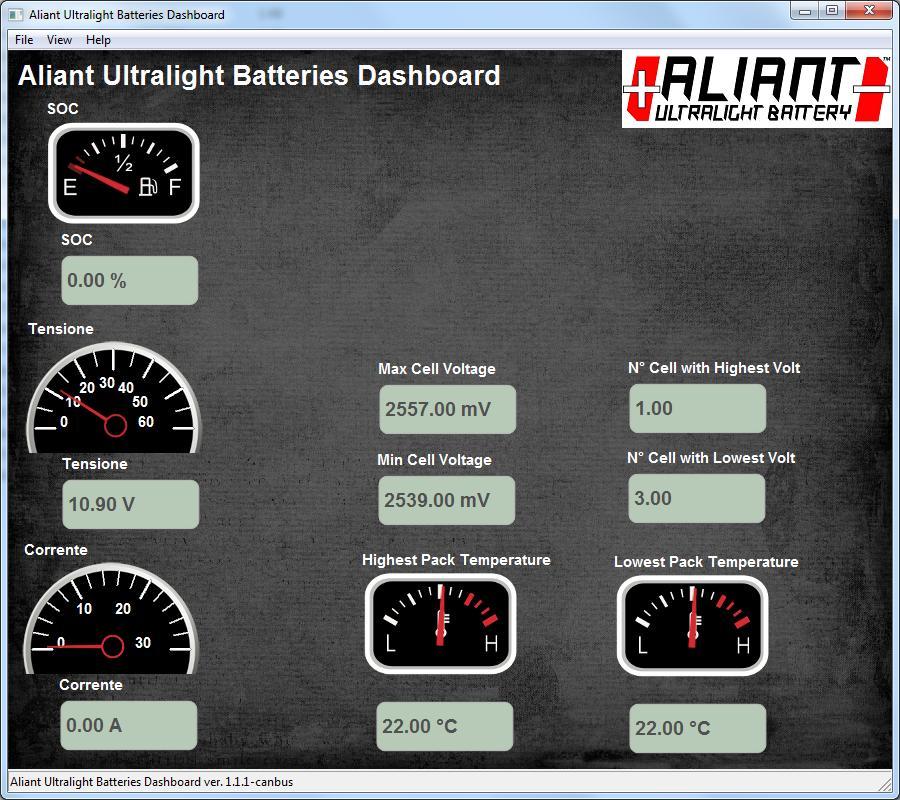 ALIANT CAN BUS WIFI DASHBOARD / FLEET MANAGEMENT SOFTWARE BATTERY LIST DASHBOARD SINGLE BATTERY DASHBOARD The Aliant CAN Bus Wi-Fi dashboard software is used to easy monitor the Voltage, Current and