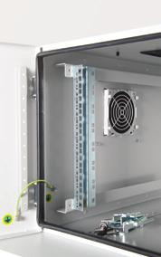 Roof Canopy provides IP54 protection once or 2 Fan Module integrated on the ABS Grill Housing. Openings are allowing the proper hot air removal from enclosure.
