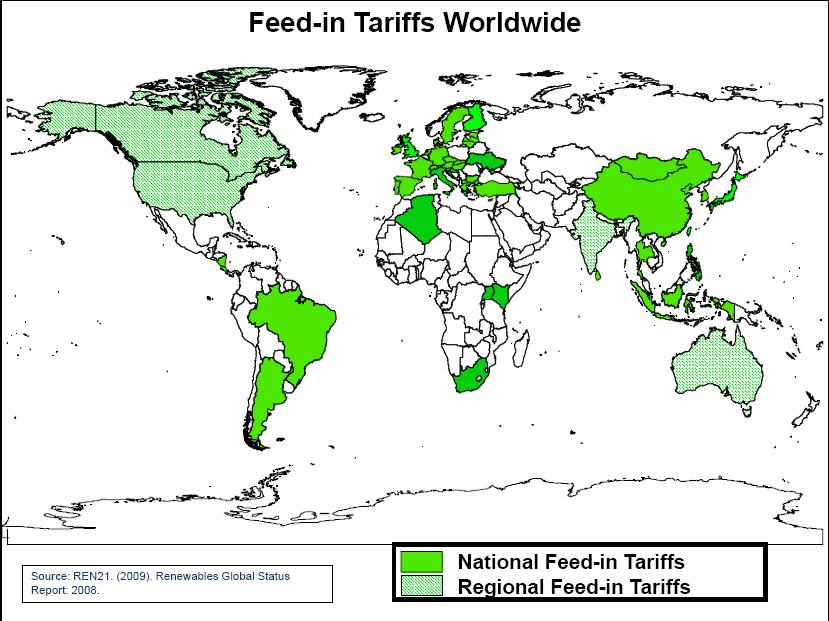 Emerging Trends Feed-in Tariffs States are moving away from traditional rebates to productionbased incentives Feed-in Tariffs (FITS) are one form of this.