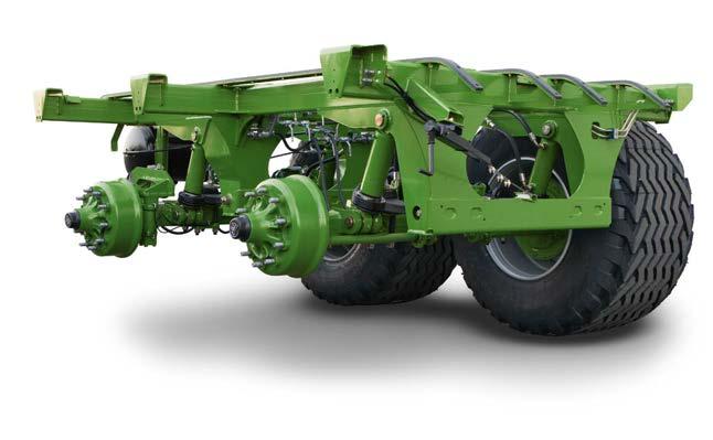 Extremely adaptable The axles benefit from large suspension travel, thereby distributing the load