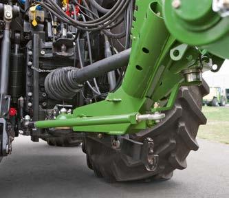the drawbar and feature hydraulic rams for control.