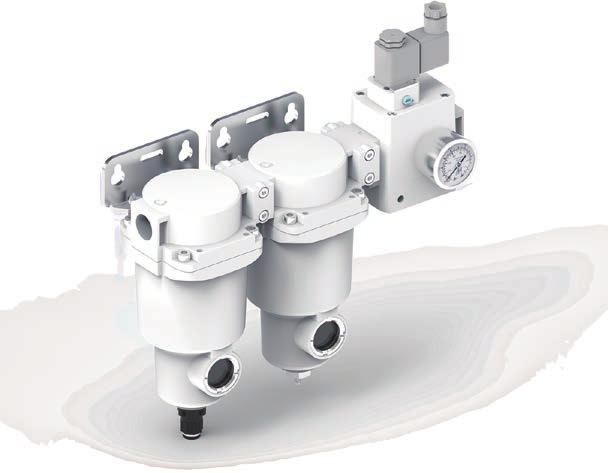 Modular combination example (Option) Model Joiner set Air unit Shutoff valve Soft start-up valve MAM*35 MAM*45 MAM*55