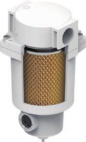 MAMB series 3 μm AIR UNIT (MAIN LINE FILTER) Features Removing the impurities which the particles are bigger than 3μm in compressed air, and extending the life of precision filter in the down-stream,