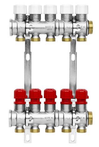 Single manifolds Modular manifold with several ways complete with valves with thermostatic