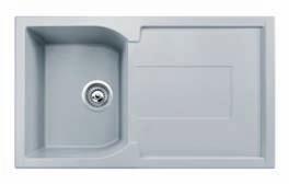 LIk 86 1 1 bowl synthetic sink Cabinet measure: 45 cm Bowl depth: 22 cm Reversibile drainer Built-in