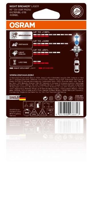 OSRAM Packaging concept OSRAM color code packaging Go for your perfect match Packaging for OSRAM vehicle lamps, luminaires and LED