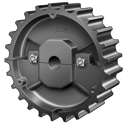800 Series Split SPECIALTY Martin QRS Split Sprocket Series 815/820 Split Sprockets for Flat Top Conveyor Chains Split Sprockets Manufactured from Steel and Thermoplastic Material Stocked in 21, 23,