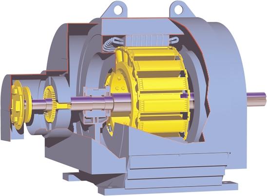 Stator Frame Rotor Amortisseur Winding Exciter EM synchronous motors are designed and built to industry standards ANSI, IEC, IEEE and NEMA standards help both manufacturer and user by providing
