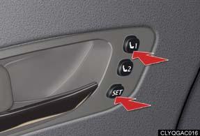 Topic 2 Before Driving Driving and Seat Position Memory System (If Equipped) The seats can be returned to a previously set position by simply pressing a button.