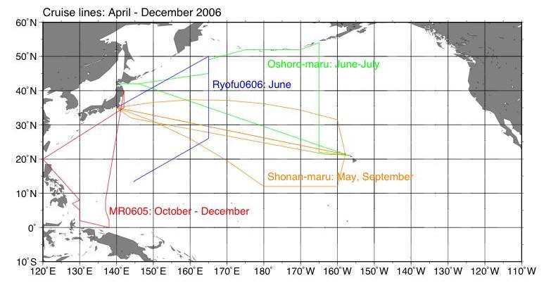 Fig.1 Survival functions estimated from all Argo floats (red, total number was 395), Apex (green, 317), and Provor (blue, 78) managed by JAMSTEC as of 8 August 2005.