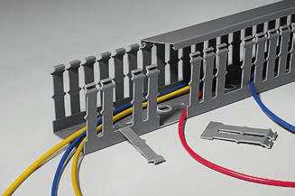 Rigid PVC HelaDuct HTWD-PW for large-diameter wires T1 wiring ducts are used in control panels and switching systems, particularly for wires with large diameters.