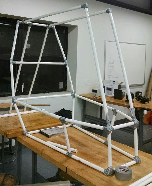 The PVC frame can be seen in the figure below. Figure 15: PVC Concept Frame The fabrication of the frame began February 2, 2015.