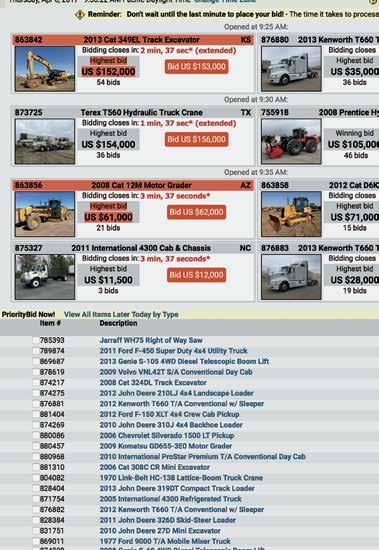 Auctions in the palm of your hand search equipment, register, and bid from anywhere. Fast.