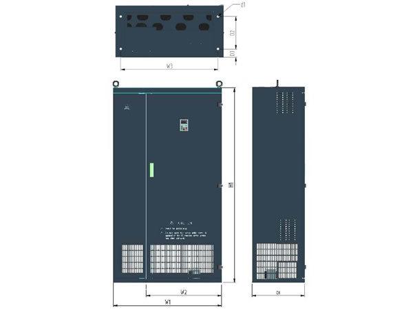 Installation Size of 380V 400-500kW Three-Phase Standard Model Specifications W1