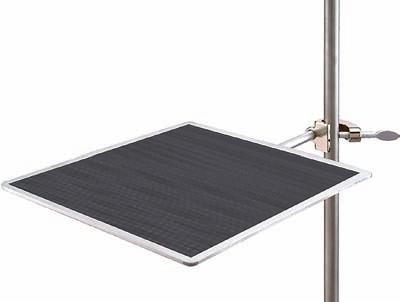 Aluminum construction offers strength and durability. Support plates include a non-skid rubber mat and a built-in holder that grips rods up to 0.75" (19mm) in diameter.