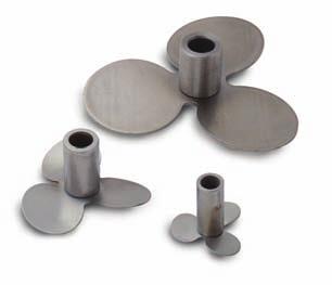 OVERHEAD MIXERS Accessories Propeller Blades Made of stainless steel Customize propeller to the shaft of your choice Attach several blades for increased agitation Axial flow Blades come on a bushing