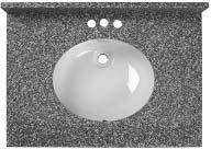 Ship Cultured Marble Integral Recessed Oval / Flush Rectangular Top Size (Length/Depth), Bowl Description and List Price Top Colors QUARTZ NATURAL GRANITE CULTURED MARBLE Ocean Grey Tempest Carrara
