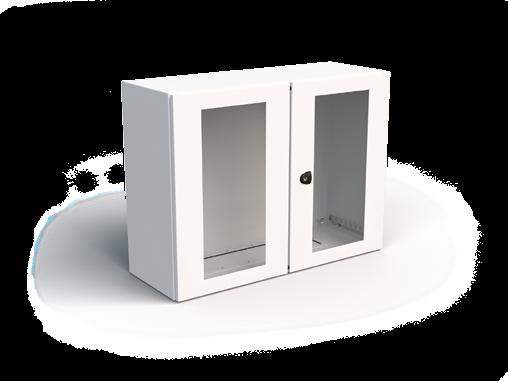 oor(s) come with a PUR non-porous gasket and a cam lock or 3-point lock system Gland (s) Perforated mounting rails on door(s) available for enclosures of minimum height 500 Perforated mounting rails