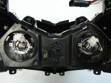 14. Install HID bulb bases int the headlamp and