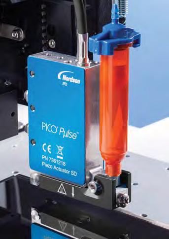 PICO Jetting Systems PICO Pμlse Jet Valve For use with: Adhesives Alcohol Conductive Epoxies Food Colors Greases Hydrous Solutions Liquid Polymers Oils Organic Solvents Underfills UV-cure Adhesives