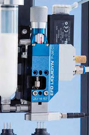 Liquidyn Jetting Systems Liquidyn P-Jet CT and P-Dot CT For use with: Anaerobics Epoxies Fluxes Glues Greases Silicones Sealing Lacquers UV-cure Adhesives The Liquidyn P-Jet and P-Dot pneumatic jet