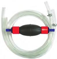 Mini transfer pump Ideal aid for transferring in emergencies Suitable for battery acid, fuels, oils and distilled water The hoses are attached to the balloon holder using