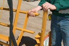 3-A) Never raise or lower the Safety Guide while standing in front of the machine.