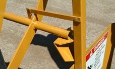 Pull the Safety Handle back to allow the Safety Guide to pass by unobstructed to the middle crossbar. (Fig. 3-B) 3.