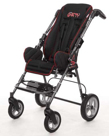 Models Swifty stroller standard version Item code 6806* Seat depth 22-28.5 cm / 8.6-11.2" Seat width 34 cm / 13.3" Back height 62 cm / 24.4" Lower leg length 16-33 cm / 6.