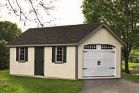 Traditional A-Frame 12' x 20', 7' Walls and 5/12 Roof Pitch, Clay T-111, Weatherwood Shingles,
