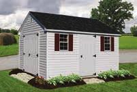 Traditional Cape Cod 10' x 16', Beige T-111, Weatherwood Shingles, White Trim and Shutters