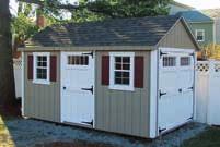 Windows, Red Accented Doors, Dutch Trim on Doors Roof Pitch Comparison A-Frame - 5 pitch