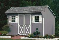 Traditional Carriage 10' x 16', Light Gray T-111, White Trim and